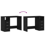 Desk with Drawers Black Oak 102x50x76 cm Engineered Wood 861993