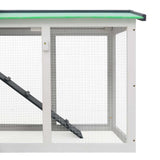 Outdoor Large Rabbit Hutch Grey and White 145 x 45 x 84 Wood 170840