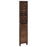 Room Divider 4 Panels Dark Brown Solid Wood Paulownia 358707