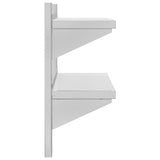 2-Tier Wall Shelf 75x23.5x60 cm Silver Stainless Steel 30314