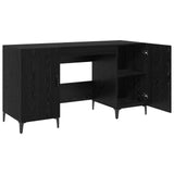 Desk with Storage Black Oak 140 x 50 x 75 cm Engineered Wood 8004204