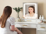 Multi-Storage Elegant Dressing Table, with LED Mirror - White T3398P552682