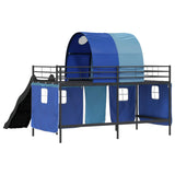 Kids'Loft Bed Frame Black and Blue 100 x 200 cm Metal 42020841