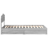 Storage Bed with Drawer Grey Sonoma 70 x 190 cm Engineered Wood 3413150