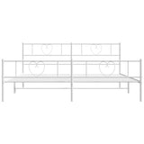 Metal Bed Frame without Mattress with Footboard White 193x203cm 355536