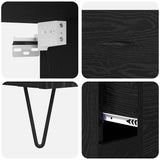 Highboard with Drawer 2 pcs Black Oak Engineered Wood 3416154