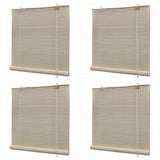 Bamboo Roller Blinds 4 pcs 120x160 cm Natural 278743