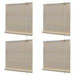 Bamboo Roller Blinds 4 pcs 120x160 cm Natural 278743