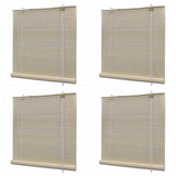 Bamboo Roller Blinds 4 pcs 120x160 cm Natural 278743