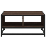 ZNTS Coffee Table Brown Oak 60.5x60.5x30 cm Engineered Wood and Metal 848768