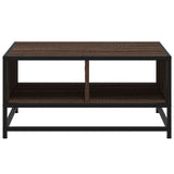 ZNTS Coffee Table Brown Oak 60.5x60.5x30 cm Engineered Wood and Metal 848768