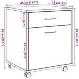 Rolling Cabinet Old Wood 45x38x54 cm Engineered Wood 856654
