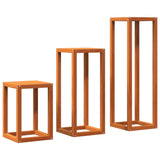 Plant Stands 3 pcs Wax Brown Solid Wood Pine 844472