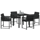Garden Dining Set 5 pcs Black Poly Rattan 3380745