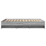 Bed Frame without Mattress Grey Sonoma 140x200 cm Engineered Wood 3295658