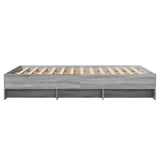 Bed Frame without Mattress Grey Sonoma 140x200 cm Engineered Wood 3295658