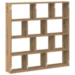 ZNTS Wall Cube Shelf 12 Compartments Artisian Oak Engineered Wood 860012