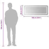 LED Bathroom Mirror Transparent 100 x 40 cm Tempered Glass 42045841