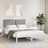 Bed Frame with Upholstered Headboard Light Grey 140 x 200 cm 878048
