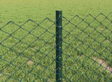 Chainlink Fence with Post 10 x 0.4 m PVC-Coated Steel Green 3336229