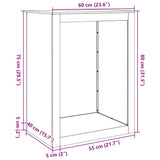 Firewood Rack White 60x40x80 cm Steel 850997