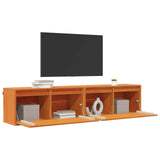 Wall Cabinet 2 pcs Wax Brown 80 x 30 x 35 cm Solid Pine Wood 869856