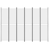 6-Panel Room Divider White 300x220 cm Fabric 350254