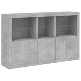 Sideboard with LED Lights Concrete Grey 162x37x100 cm 3209145