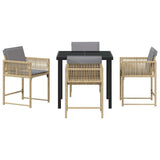 Garden Dining Set 5 pcs Beige Poly Rattan 3380765