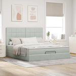 ZNTS Ottoman Bed with Mattresses Light Grey 180x200cm Velvet 3313487