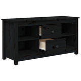 TV Cabinet Black 103x36.5x52 cm Solid Wood Pine 814573