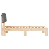 Bed Frame with Upholstered Headboard Light Grey 100 x 200 cm 877299