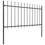 Garden Fence with Spear Top Steel 1603.5x100 cm Black 277619