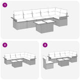 Garden Sofa Set with Cushion 7 pcs Beige Poly rattan 3348297