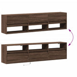 TV Wall Cabinet with LED Brown Oak 180x31x45 cm 3307946