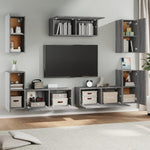 ZNTS 7 Piece TV Cabinet Set Grey Sonoma Engineered Wood 3114308