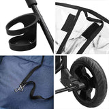 Folding Pet Stroller Adjustable Blue 78 x 54 x 101 cm Polyester 42012439