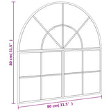 Wall Mirror Black 80x80 cm Arch Iron 3200631