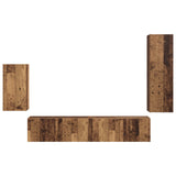 TV Cabinet Set Wall-mounted 4 pcs Old Wood Engineered Wood 3409013