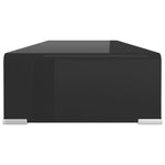 ZNTS TV Stand/Monitor Riser Glass Black 80x30x13 cm 244137