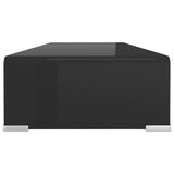 ZNTS TV Stand/Monitor Riser Glass Black 80x30x13 cm 244137