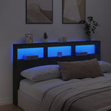Headboard Cabinet Black Engineered wood 180x17x102 cm 839211