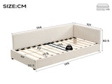 Upholstered bed, 3ft single bed 90190cm, Modern Corduroy Youth Bed, With wooden Slats, With side N604P473672B