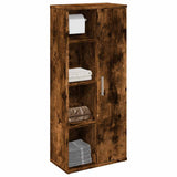 Bathroom Cabinet with Roll Holder Smoked Oak 39x22x90 cm 858528