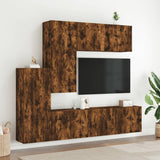 5 Piece TV Wall Units Smoked Oak Engineered Wood 3216493