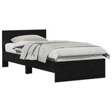 Bed Frame with Headboard Black Oak 75 x 190 cm Engineered Wood 871662