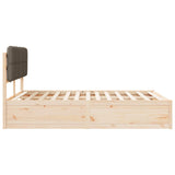 Bed Frame with Upholstered Headboard Taupe 140 x 190 cm 3398202