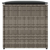 Cushion Box with Storage Grey 50 x 50 x 50 cm Poly Rattan 365410