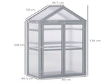 Garden Cold Frame Polycarbonate Greenhouse with Adjustable Shelves, Double Doors, Openable Top T3398P319976
