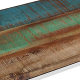 Console Table Silver Stainless Steel and Solid Wood Reclaimed 350016